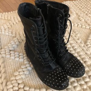 Madden Girl combat boots with stud detail